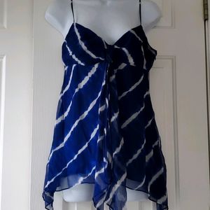 BCBG Max Azria silky tie-dyed dressy tank